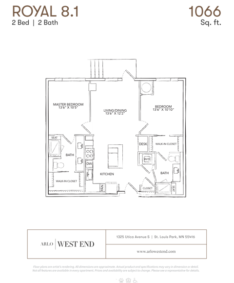 a floor plan of a unit with a bedroom and a bathroom